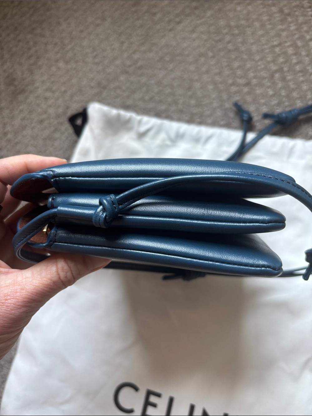 Celine Teal Trio Flap in smooth lambskin, mint condition! - Picture 8 of 17